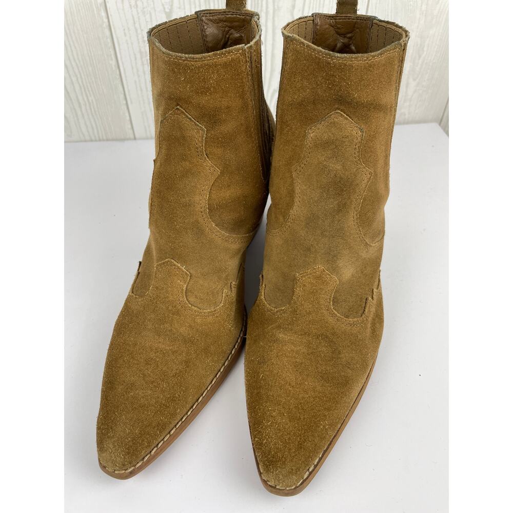 Sam Edelman Winona Suede Western Ankle Booties Brown/Hazelnut Size 9.5